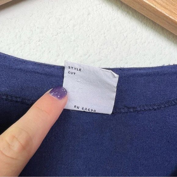 Vintage 80’s Western Bedazzled Jumpsuit Navy Blue small - Picture 9 of 12